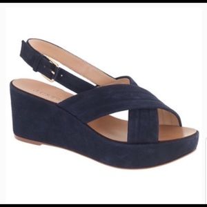 Suede Cross-Front Wedges by J Crew size 10 GUC